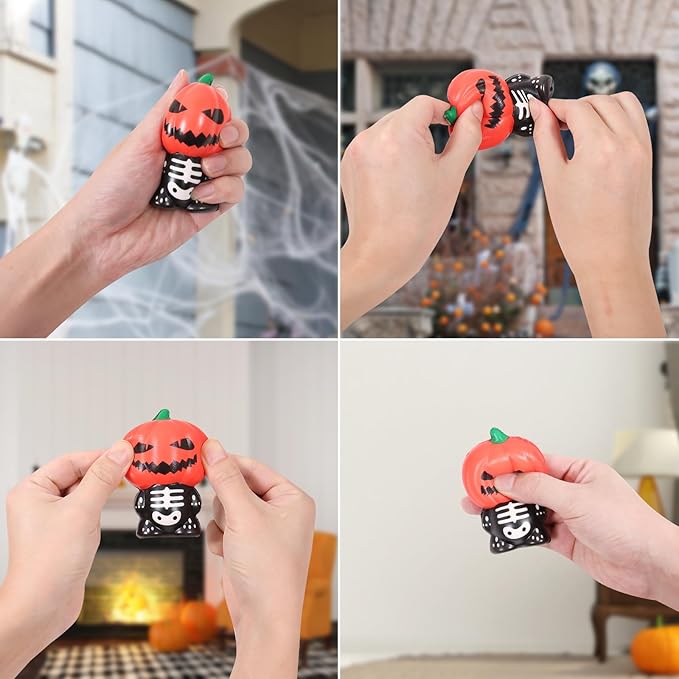 New 6 Pcs Halloween Squishy Toys,Halloween Squishies Party Favors Slow Rising Gift Box Halloween Treat Bag Classroom Prizes Soft Stress Relief Toys for Kids Toddlers(6pcs-2)