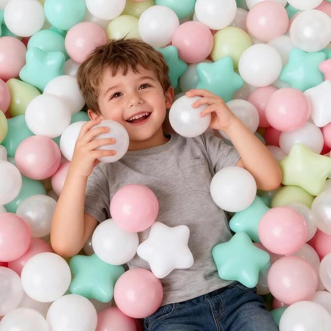 GOGOSO Ball Pits Balls for Toddlers Pack of 50 100 200 Plastics Shape Ball Non-Phthalate Non-BPA Non-Toxic 2.2-Inch Crush Proof Play Balls