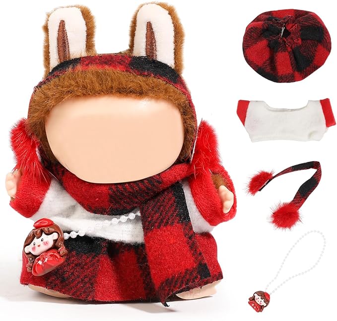 2 Set Doll Clothes for 17cm Standing/Sitting Doll - Accessories Clothes Dress up for Dolls Outfit Included Figures Clothing and Hat for Girl Woman (LB13+LB47)