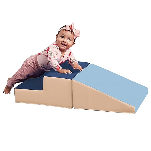 ECR4Kids SoftZone Junior Little Me Climb and Slide, Beginner Climber, Earthtone, 2-Piece