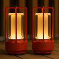 Klarako Crystal Lantern Lamp – Modern Cordless Rechargeable Bedside & Outdoor Light, Portable Wireless – Dimmable Touch Control – Luxury Living Room & Hotel-Style Lighting (Hot Rod Red, 2-Pack)