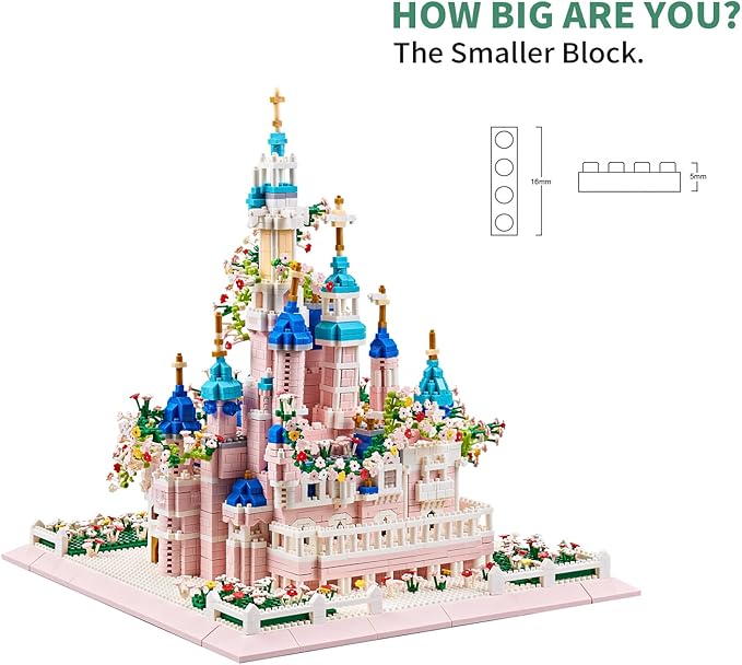 Architecture Castle with Flower Series Micro Blocks Building Sets for Adults and Teens, 4000+ PCS Bricks Building Blocks - Upgrade Version