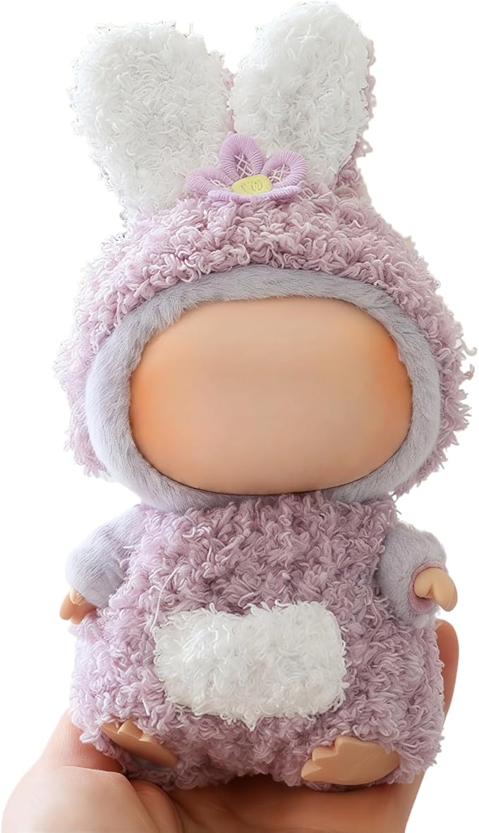 17cm Doll Clothes Set, Overalls Set for 6.7inch Doll Suit, Faking Animal Style Outfit Jumpsuit, Cute Fashion Dress Up Clothes Accessories for 1st/2nd/3rd Gen Dolls (Rabbit)