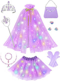 Light Up Princess Dress Up Clothes for Girls Aged 3 4 5 6, Princess Cape, Girl Costume for Christmas Birthday Gift