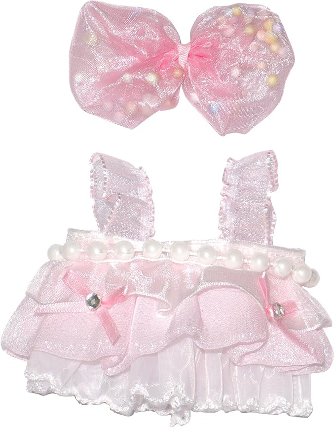 17cm Doll Clothes Wedding Dress Accessories Premium Fashion Outfit for 17cm Dolls (NO Doll)(Wedding Dress/Bow)