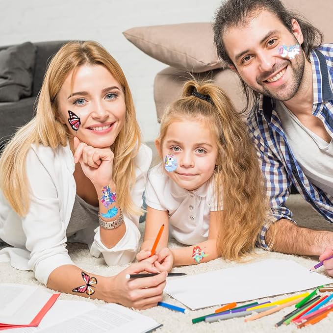 Temporary Tattoo Kids - 150 Sheets & 1700+ Patterns | Boosts Imagination/Creativity & Easy-Clean | Ideal for Party Favors, Arts & Crafts, Goodie Bags (Non-Toxic, Safe for Skin)