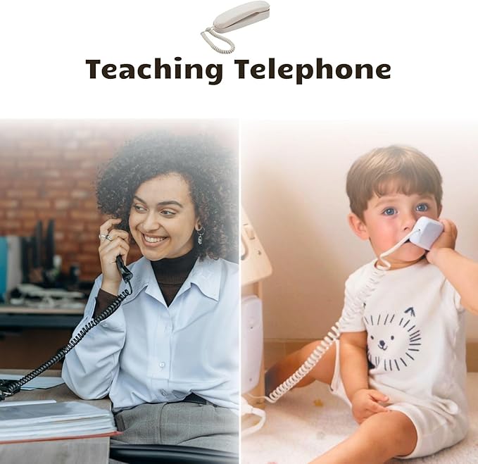 Toy Phone - Busy Board DIY Accessories Parts Items- Playground Playhouse Swing Set Telephone Plastic Pretend Play - Fake Phone with Sound - Telephone with Numeric Key