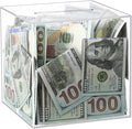 Clear Piggy Bank for Adults/Kids, Acrylic Unopenable Money Box for Cash Coin Saving, Must Break to Open, Money Saving Jar for Adults Boys Girls, Size 7.48''