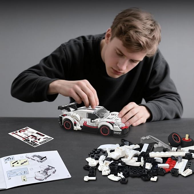 Technic Sports Cars Building Block Set, Race Car Building Kits Car Model for Ages 8+ Makes a Cool Birthday or Any Time Gift for Kids Play and Display Collection(355PCS)