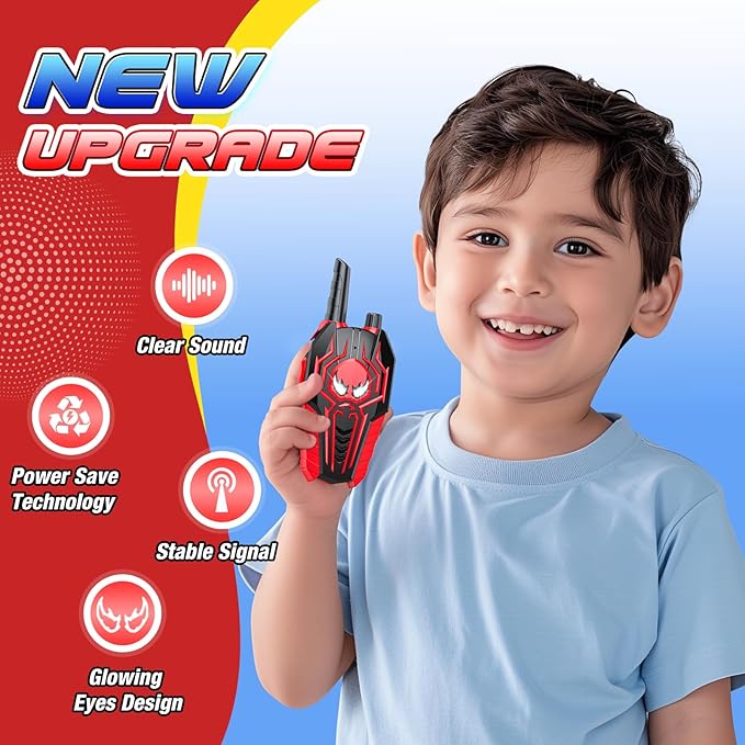 Kids Walkie Talkies for Boys: Toys Gifts for 3 4 5 6 7 8 Year Old Boys Kids Walkie Talkies 2 Pack Outdoor Hiking Toy Age 3-8 Year Old Boy Girl Christmas Birthday Gifts Ages 5-7 Stocking Stuffers