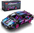 Sosuy Building-Block Race-Car Set, 1:18 Technical Model Kit 586 Pcs DIY Pull-Back Cyberpunk Toy for Boy Girl Kid Age 6+ Year, Birthday Gift for Teen Adult Display, Speed Super Sports Cars Bricks Icons