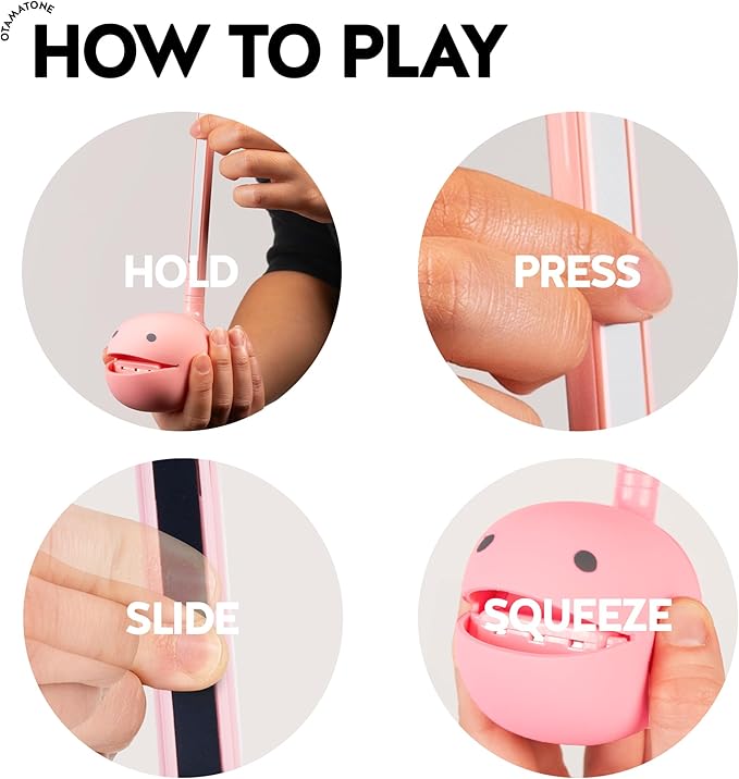 Otamatone Japanese Electronic Musical Instrument Portable Music Synthesizer from Japan by Maywa Denki Studio Award Winning, Educational Fun Gift for Children, Teen & Adults - Strawberry