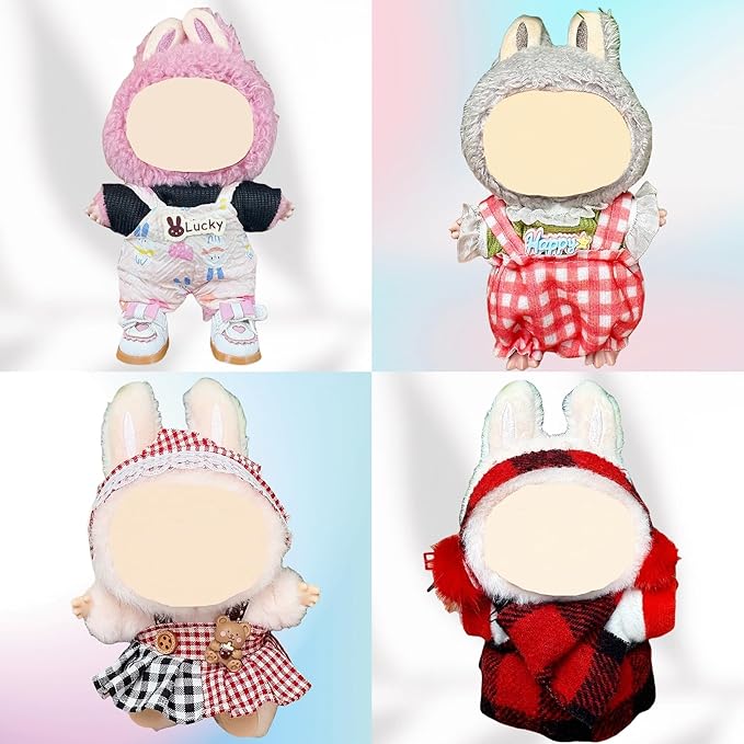 4 Pack—17cm Doll Clothes,Premium Doll Outfit with Accessories,Doll Princess Skirt,Cute Clothes Outfit for 17cm Dolls,End Dolls Fashion Clothing Set(No Dolls and Shoes) (Set M)