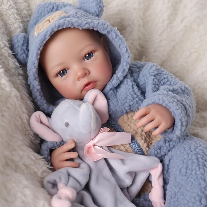 BABESIDE Realistic Reborn Baby Dolls Boy–18 Inch Lifelike Newborn Real Life Baby Dolls with Soft Weighted Cloth Body & Poseable Vinyl Limbs – Realistic Baby Doll with Toy & Gift Box for Kids Age 3 +
