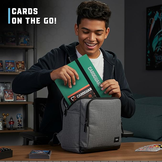 Trading Card Binder Pro-Folio – 9 Pocket Binder - Side-Loading Album, Durable & Acid-Free Storage for Pokémon, YuGiOh, MTG, TCG, Game & Sports Cards, Dark Green