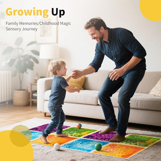Liquid Motion Floor Tiles - Interactive Sensory Play Mats for Kids, Non-Slip Educational Toy with Dynamic Visual Effects, Ideal for Home, Classroom & Therapy