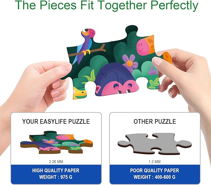 TAOZI&LIZHI Puzzles for Kids Ages 4-6, 6-8, Jungle Animals Toddler Puzzle Age 2-4, Jigsaw Floor Puzzles for Kids Ages 3-5, Puzzles Gifts Toys for Boys Girls Children (46 pcs, 2 x 3 feet)