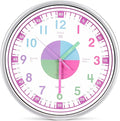 OWLCONIC Telling Time Teaching Clock for Kids - Analog for Bedrooms, Playroom, Homeschool Decor, School Classroom Learning, Educational for Learning to Tell Time