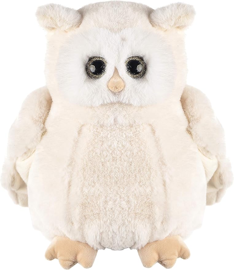 dilly dudu 10inches Snowy owl Stuffed Animal Plush,Plush Toy,Gifts for Kids(White)