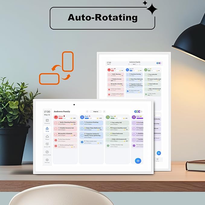 Digital Calendar, 15.6 Inch Wall Planner Electronic Calendar&Chore Chart, Smart Touchscreen Interactive Display for Family Schedules – Wall Mount Included, Great for Organizing Your 2025-2026 White