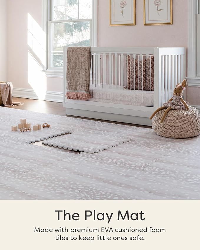 House of Noa Baby Play Mat – 4x6 Fawn Brown – Set of 8 Tiles – Cushioned EVA Foam Play Mat for Floor, Soft Interlocking Baby Crawling Mats for Hard Floors