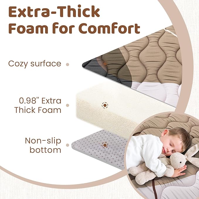 Baby Play Mat, 50x50 Playpen Mat, Thick Soft Foam Playmats for Baby, Foldable and Washable Baby Crawling Mat for Floor(Scandinavia)
