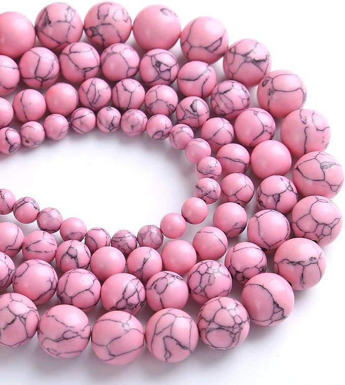 10MM 38PCS Pink Turquoise Spacer Loose Beads for Jewelry Making DIY Bracelet Necklace