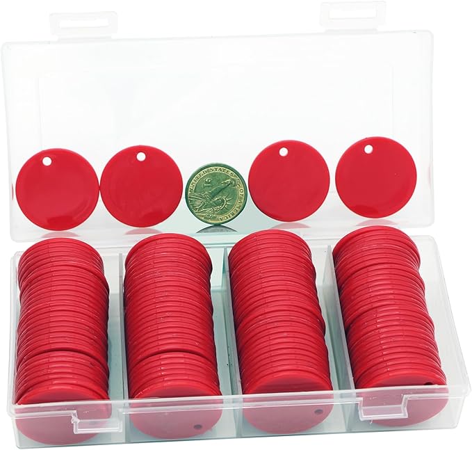 35MM with Holes, 120 Pieces per Box of Plastic Poker Chips - Perfect for Bar Activities, Teaching Games, and Customizable Accessories with Text.