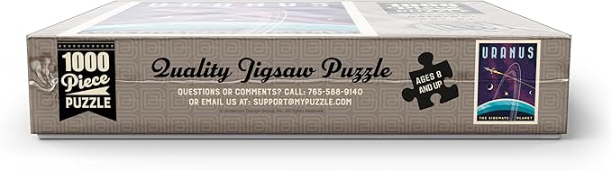 MyPuzzle Uranus: The Sideways Planet, Vintage Poster - Premium 1000 Piece Jigsaw Puzzle for Adults