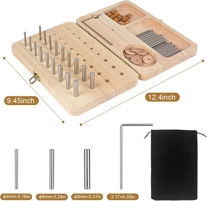 Wooden Pegboard for Finger Dexterity, 36-Hole Hand Therapy Peg Board with Multifunctional Test Kit to Improve Fine Motor Skills and Finger Dexterity