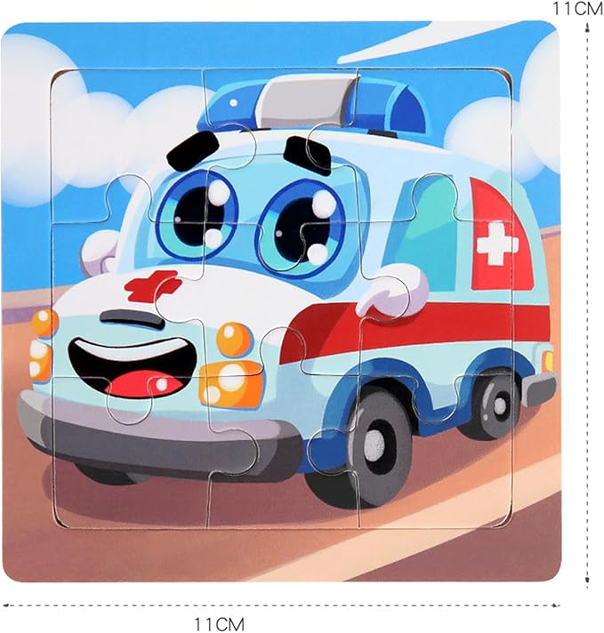 Wooden Puzzles for Toddlers 2-4, 9 Pieces Jigsaw Puzzles for Kids Ages 3-5, Toddler Toys for 2-4 Preschool Learning Activities, Learning & Educational Toys for Boys and Girls
