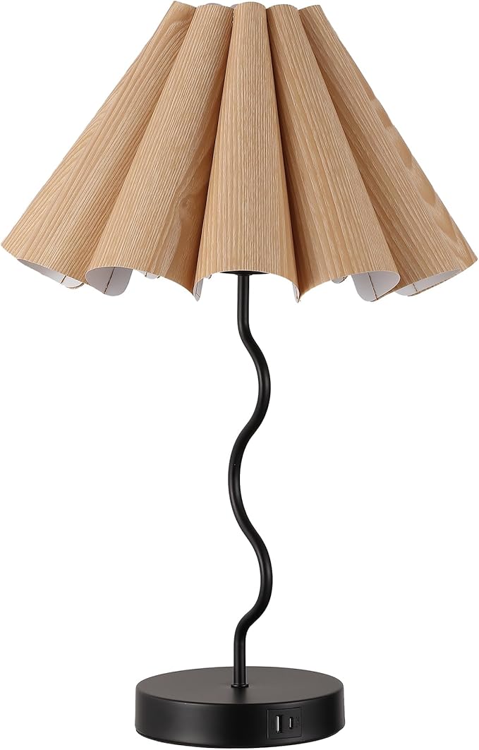 Table Lamps for Bedroom Modern Single Table Lamp for Night Stands Beside Lamps Living Room End Table Lamp (Burlywood)