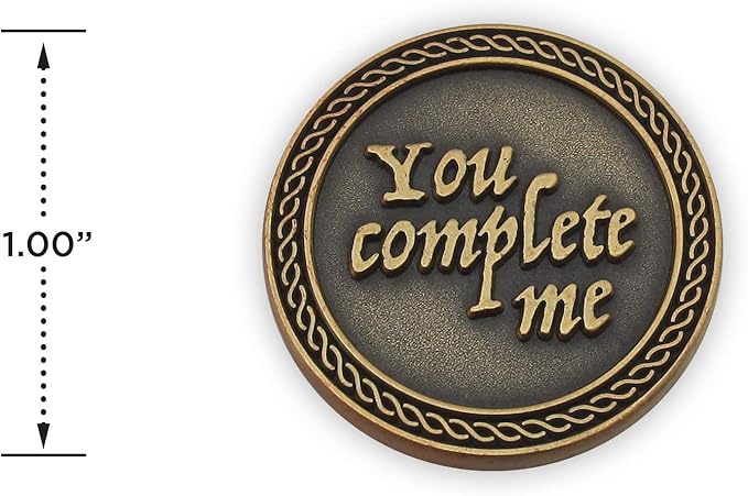 Romantic Love Expression Antique Gold Plated Pocket Coin for Date Night, You Complete Me, I am Better Because of You, Love Gift for Men & Women, from Him or Her