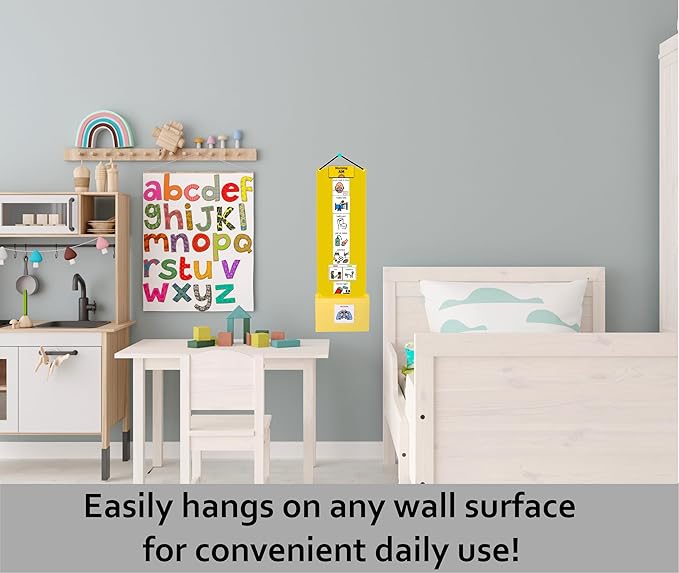 Visual Schedule & Chore Chart –Daily Responsibility Planner with 133 Picture Cards to Support Routines and Learning Structure at Home Morning and Bedtime -Great for ADHD and Autism Behavior Rewards.