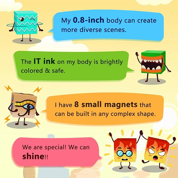 Magnetic Blocks -150 PCS Magnetic Building Blocks with 4 pcs Light Blocks 0.8",Stacking Mine Magnet Desert World Craft Cubes Toddler Kids STEM Toys,Birthday for Boys & Girls Age 3 4 5 6 7 8-12 Years