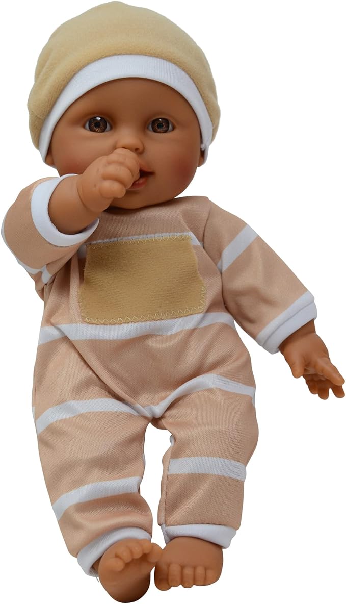 The New York Doll Collection 11 inch Soft Body Baby Doll in Gift Box - 11" Doll Toy for Kids, Boys, Girls and Toddlers - Baby Doll Pacifier Accessory Included (Beige Hispanic)