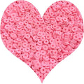 3000Pcs Clay Beads Flat Round Polymer Bead Vinyl Heishi Beads Flat Round Polymer Bead for Jewelry Making Necklace Bracelet (12-Pink)