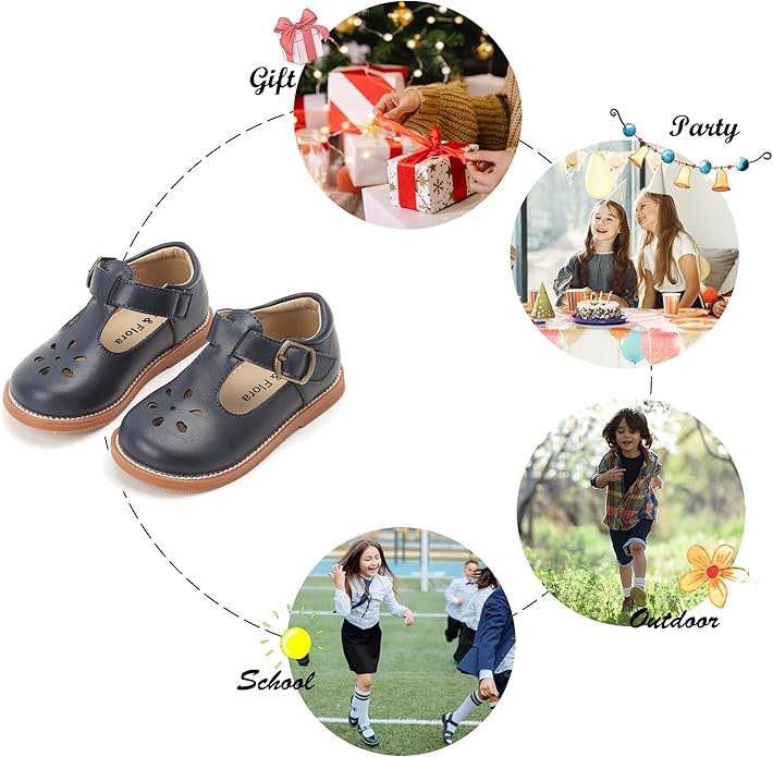 Felix & Flora Toddler Little Girl Mary Jane Dress Shoes - Ballet Flats for Girl Party School Shoes