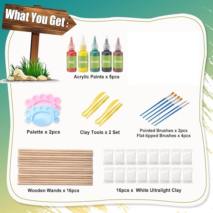 Col-Pary Magic Wand Making Kit, DIY Craft Painting Set,DIY Wand Making for Halloween Supplies,Kids Gift,Wizard Cosplay Birthday Party Decor,School Rewards,Student Activities-51pcs in All
