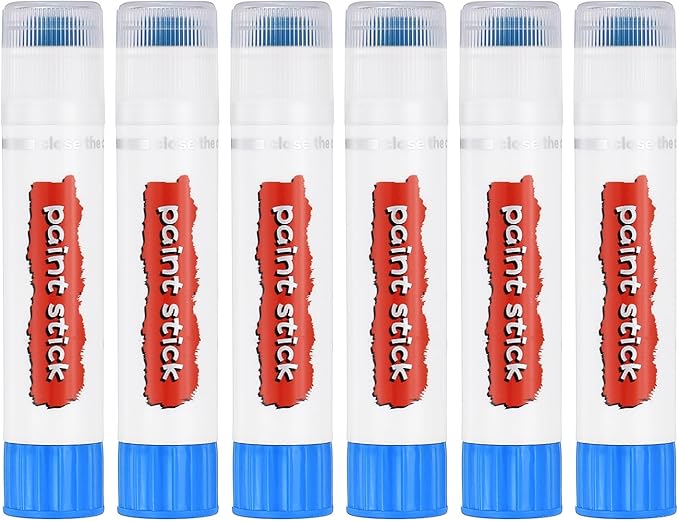 PATIKIL Tempera Paint Sticks, 6 Pcs Solid Tempera Paints Sticks Washable Bulk Markers Pen Quick Drying for Artists Beginners Art Supplies, Navy Blue
