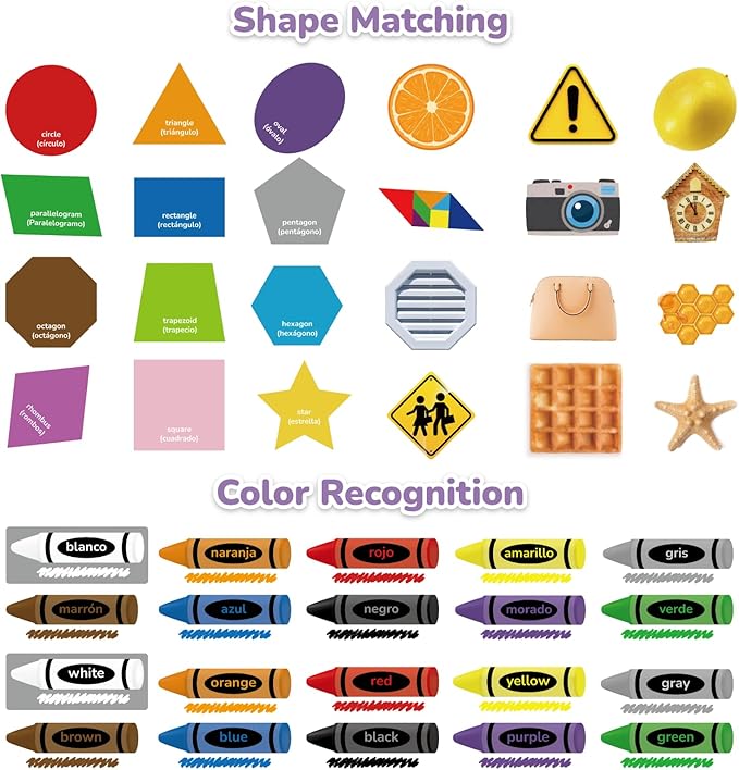 CHEFAN Felt Shape and Color Matching Game Set for Toddlers, Shape Sorter & Color Recognition, Shape Puzzles Learning Sorting Toys, Educational Montessori Toy for Preschool, 3+ Years Old Kids