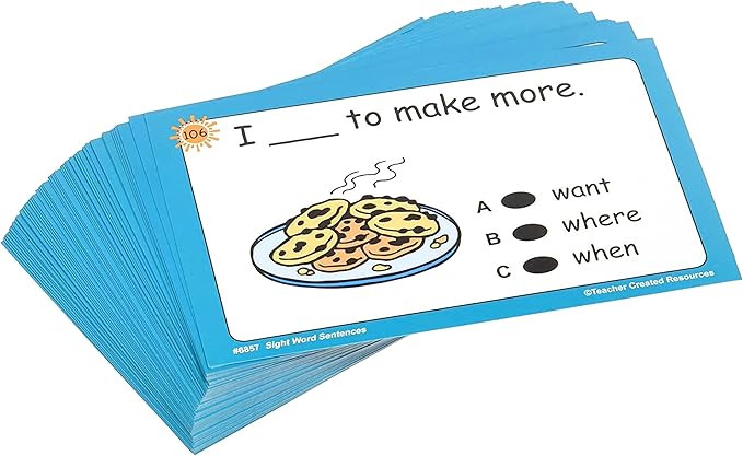 Teacher Created Resources Power Pen Learning Cards, Sight Word Sentences (6857), Medium, Multicolor