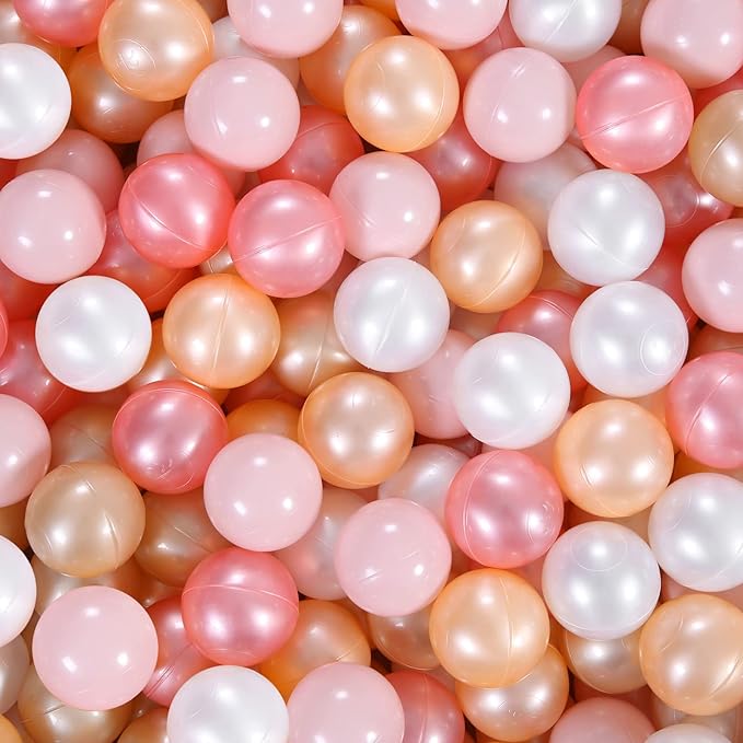 Ball Pit Balls Pack of 100 200 500 - Star and Round Set BPA Free Phthalate Free Non-Toxic Crush Proof Play Balls Soft Plastic Balls for Toddlers Baby Kids Birthday Pool Tent Party