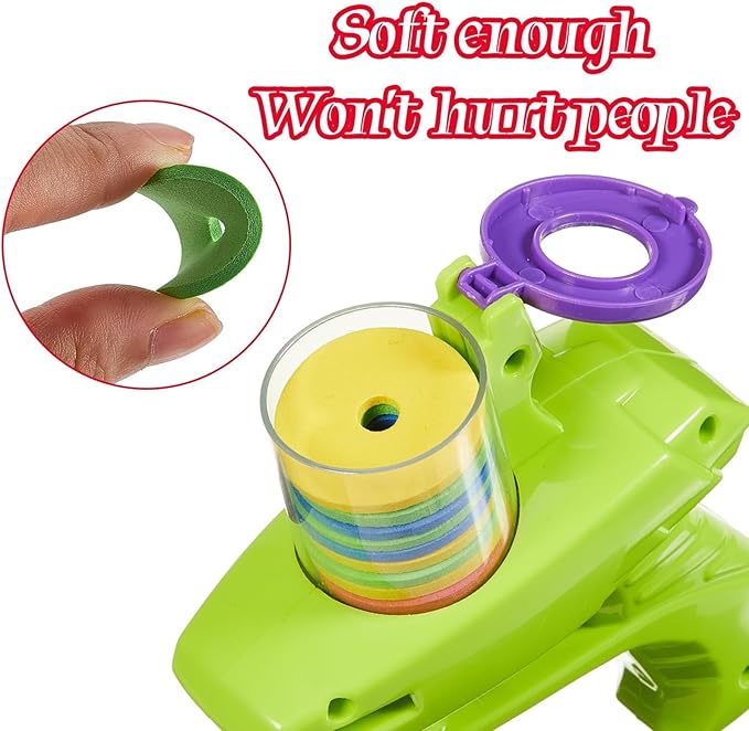 Sumind 2 Pieces Foam Disc Launcher Zip Shot Shooter Disc Shooter (Red, Green)