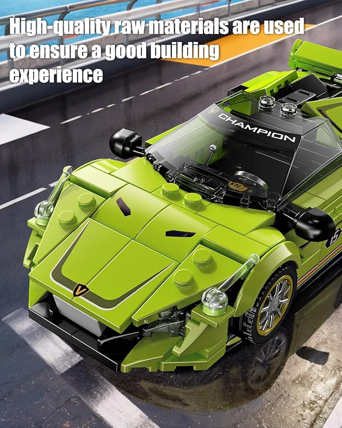 TGL TYCOLE Super Sports Car Building Block Set with Display Case,Speed Race Car Building Kits Construction Toy,Collectible Car Model,Christmas Birthday Gift for Adults and Kids 6 and up(323pcs)