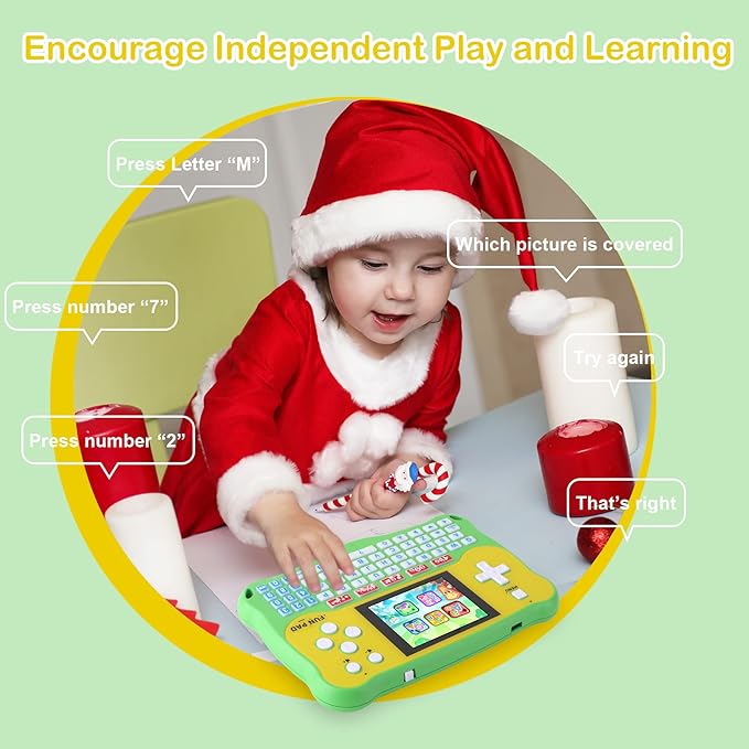 Kids Tablet/Baby Learning Pad with 102 Activities/Toddler Tablet with ABC/Words/Music/Math Interactive Educational Electronic Toys Gifts Handheld Game for Preschool Boys Girls Ages 3-12