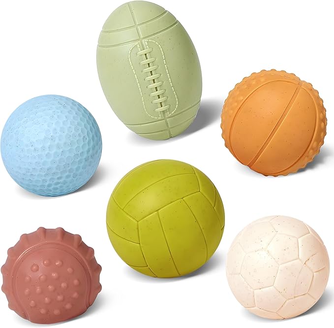 Sensory Balls for Babies,Ball for Toddlers 1-3, Soft & Textured Montessori Baby Toys 6 to 12 Months,Wheat Straw Soft Montessori Toys for Babies