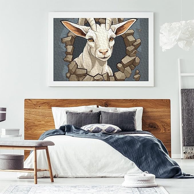 Sheep Thickened Wooden Jigsaw Puzzles Adults Fun 1000 Pieces 3D Animal Stress Relief Toy Education Game Home Decoration Toy Intellectual Game Challenge Educational 1000pcs (75x50cm)