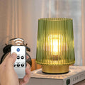 Dorm Battery Operated Lamp with Remote Control for New Home Decor,Cordless Dimmable Brightness Small Decorative Lamp with Timer for Shelf/Entryway/Corner/Patio/Small Spaces (Forest Green)