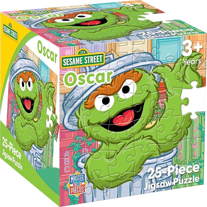 Sesame Street Oscar 25pc Puzzle - Jigsaw Puzzle with Vibrant Artwork and Durable Pieces - Fun Family Activity, Brain Challenge, and Educational Entertainment for Kids, Teens, and Adults